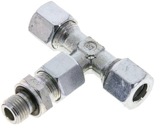 10L & G1/4'' Zink plated Steel T-Shape Tee Cutting Fitting with Male Threads 315 bar Adjustable ISO 8434-1