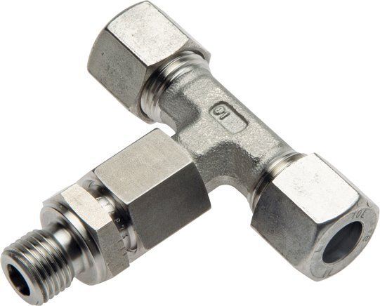 6L & G1/8'' Stainless Steel T-Shape Tee Cutting Fitting with Male Threads 315 bar Adjustable ISO 8434-1