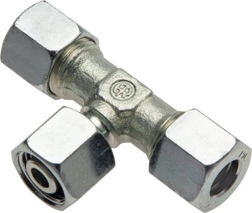 Raccord de coupe en T en acier zingué 6L avec raccord pivotant 315 bar réglable ISO 8434-1