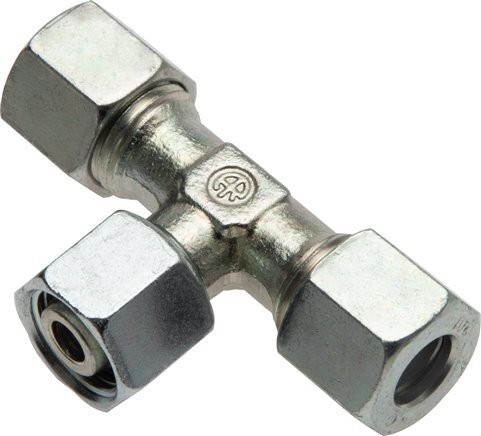 10S Zink plated Steel T-Shape Tee Cutting Fitting with Swivel 630 bar NBR Adjustable ISO 8434-1