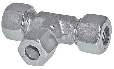 6L & 8L Verzinkter Stahl Rechter Winkel T Stück Schneid Fitting 315 Bar ISO 8434-1