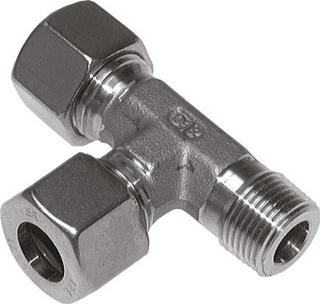 8L & 1/4'' NPT RVS L-vorm Snijringkoppeling Buitendraad 315bar ISO 8434-1