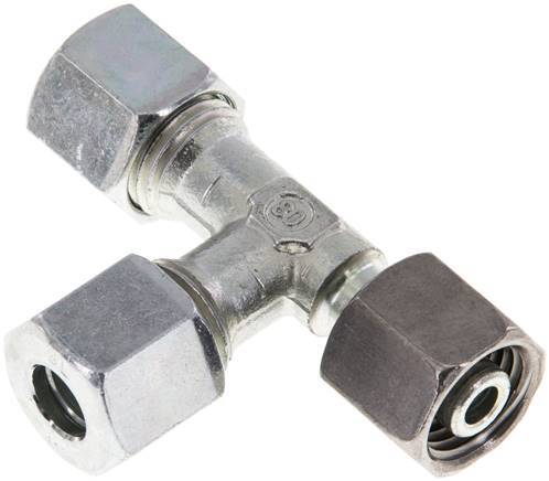 8L Zink Plated Steel Right Angle Tee Cutting Fitting with Swivel 315 bar Adjustable ISO 8434-1