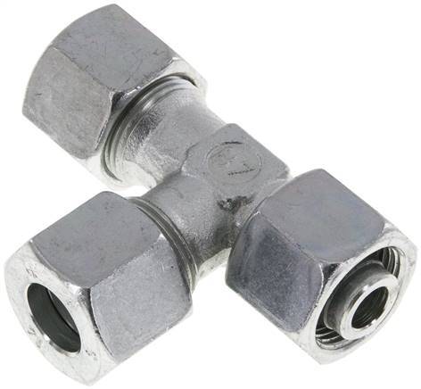 14S Zink Plated Steel Right Angle Tee Cutting Fitting with Swivel 630 bar Adjustable ISO 8434-1