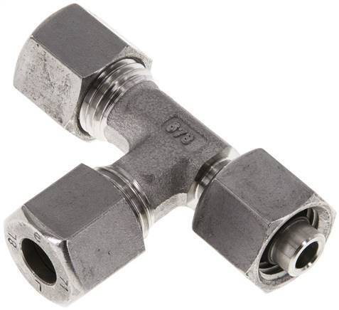 8L Edelstahl rechtwinkliges T-Schneidfitting mit Drehgelenk 315 bar einstellbar ISO 8434-1