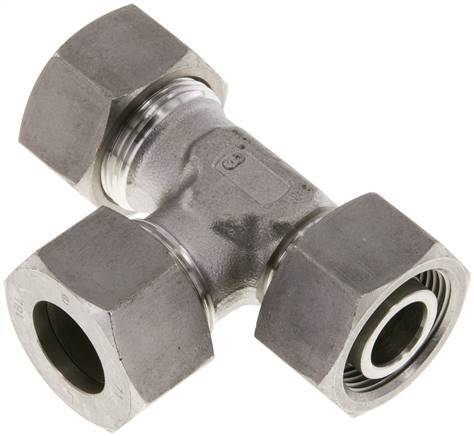 18L Stainless Steel Right Angle Tee Cutting Fitting with Swivel 315 bar Adjustable ISO 8434-1