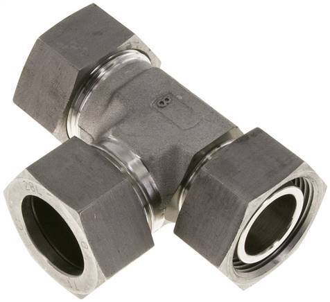 28L Stainless Steel Right Angle Tee Cutting Fitting with Swivel 160 bar Adjustable ISO 8434-1