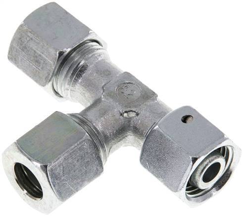 10L Zink Plated Steel Right Angle Tee Cutting Fitting with Swivel 315 bar NBR Adjustable ISO 8434-1