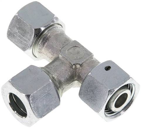 12L Zink Plated Steel Right Angle Tee Cutting Fitting with Swivel 315 bar NBR Adjustable ISO 8434-1