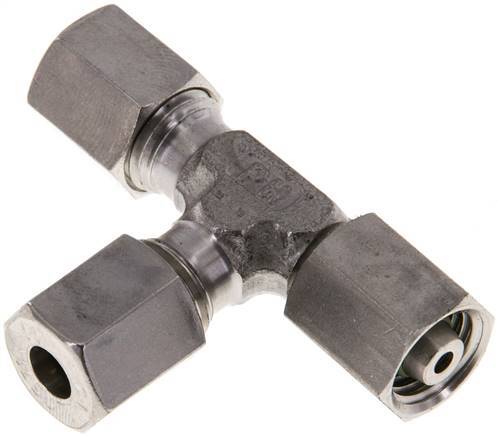 Accesorio de corte en T en ángulo recto de acero inoxidable 6L con rótula 315 bar FKM ajustable ISO 8434-1