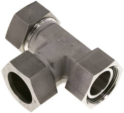 35L Stainless Steel Right Angle Tee Cutting Fitting with Swivel 160 bar FKM Adjustable ISO 8434-1