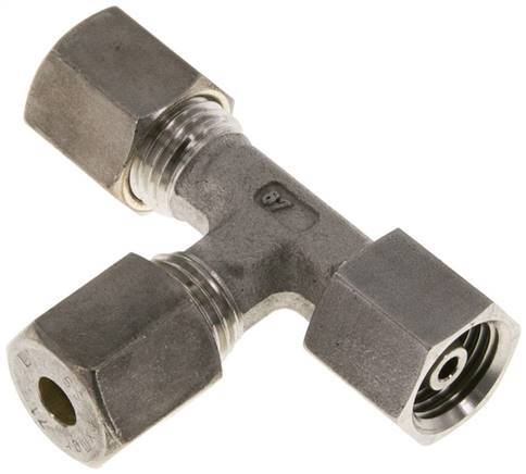 6S Stainless Steel Right Angle Tee Compression Fitting with Swivel 500 bar FKM Adjustable ISO 8434-1