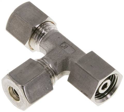 8S Stainless Steel Right Angle Tee Compression Fitting with Swivel 500 bar FKM Adjustable ISO 8434-1