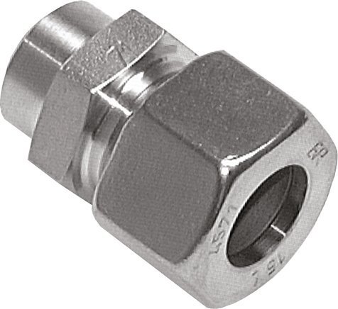 6L & 10mm Stainless Steel Straight Compression Fitting with Welding End 315 bar ISO 8434-1