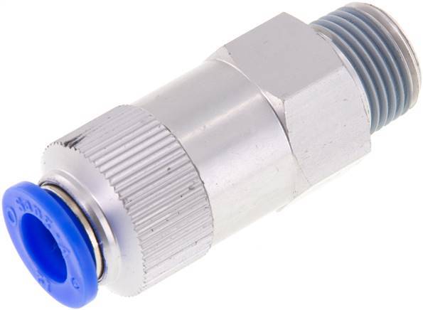 Push-In Check Valve 12mm & R1/2'' Male Aluminum 0.2-10bar (3-145psi) Hose-Thread