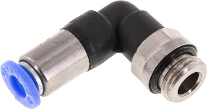 Racor rápido 6mm y G1/4'' Codo autoblocante macho Latón/PBT 0-10bar (0-145psi)