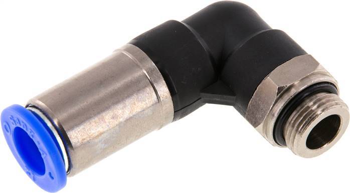 Push-In Fitting 12mm & G3/8'' Male Auto Shut-Off Elbow Brass/PBT 0-10bar (0-145psi)