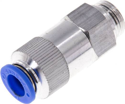 Push-In Check Valve 12mm & G1/2'' Male Aluminum 0.2-10bar (3-145psi) Thread-Hose