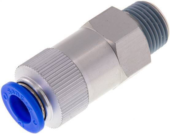 Push-In Check Valve 12mm & R1/2'' Male Aluminum 0.2-10bar (3-145psi) Thread-Hose