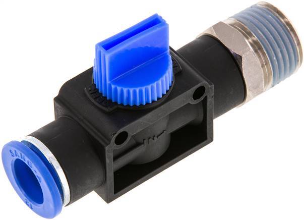 3/2-Way Shut-Off Hand Valve 12 mm - R1/2'' Plastic/Brass Thread-side venting