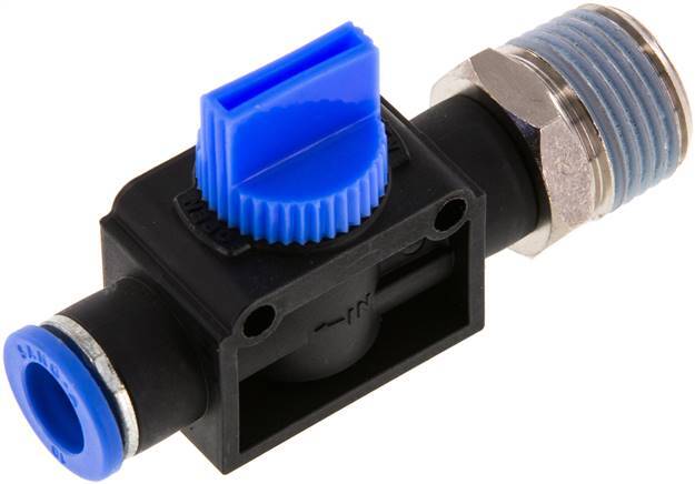 3/2-Way Shut-Off Hand Valve 10 mm - R1/2'' Plastic/Brass Tube-side venting