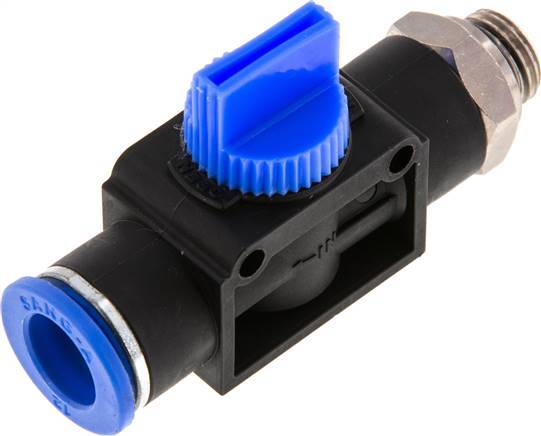 3/2-Way Shut-Off Hand Valve 12 mm - G1/4'' Plastic/Brass Tube-side venting