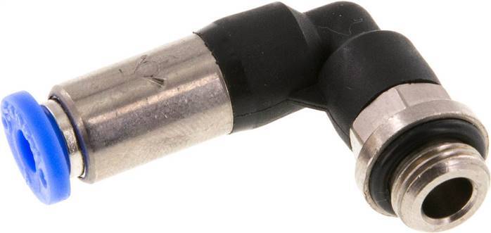 Raccord enfichable 4mm & G1/8'' mâle coude autobloquant laiton/PBT 0-10bar (0-145psi)