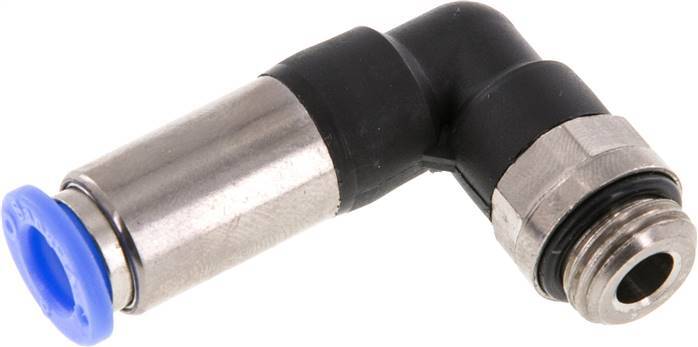 Raccord enfichable 8mm & G1/4'' mâle coude autobloquant laiton/PBT 0-10bar (0-145psi)