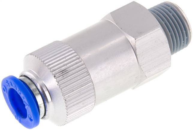 Push-In Check Valve 10mm & R3/8'' Male Aluminum 0.2-10bar (3-145psi) Thread-Hose