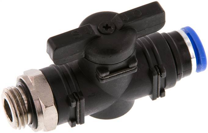 2-Way Straight Ball Valve 8 mm - G1/4'' Plastic/Brass