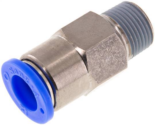 Push-In Fitting 12mm & R3/8'' Male Auto Shut-Off Brass/PBT 0-10bar (0-145psi)