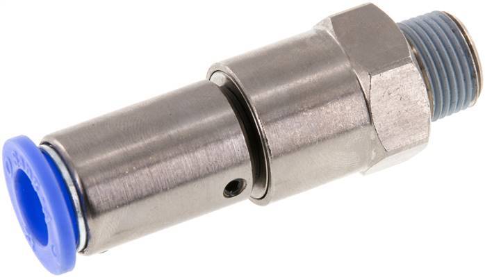 12mm & R3/8'' Quick Swivel Joint Push-In-Male Threads Nickel-Plated Brass/PBT NBR Rotatable