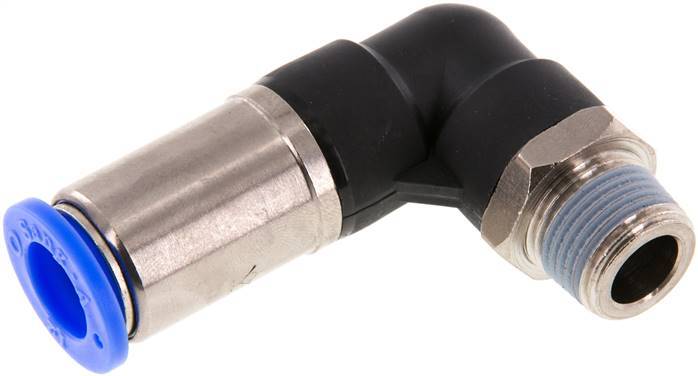 Raccord à Enfoncer 12mm & R3/8'' Mâle Coude Autobloquant en Laiton/PBT 0-10bar (0-145psi)