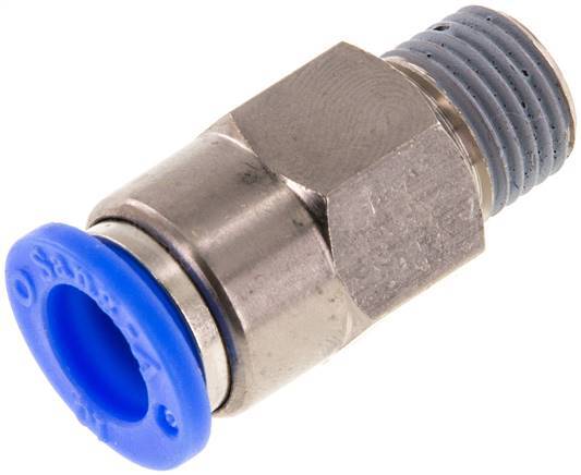 Push-In Fitting 10mm & R1/4'' Male Auto Shut-Off Brass/PBT 0-10bar (0-145psi)