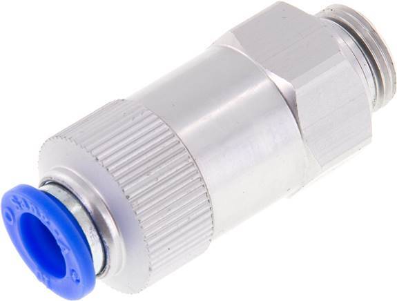 Push-In Check Valve 10mm & G3/8'' Male Aluminum 0.2-10bar (3-145psi) Hose-Thread