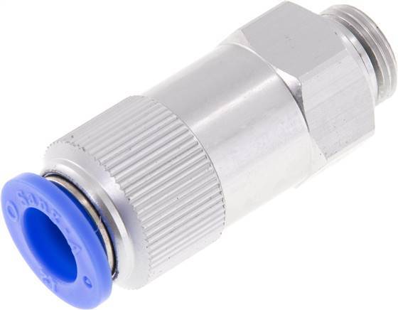 Push-In Check Valve 12mm & G3/8'' Male Aluminum 0.2-10bar (3-145psi) Hose-Thread