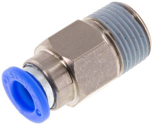 Push-In Fitting 8mm & R3/8'' Male Auto Shut-Off Brass/PBT 0-10bar (0-145psi)