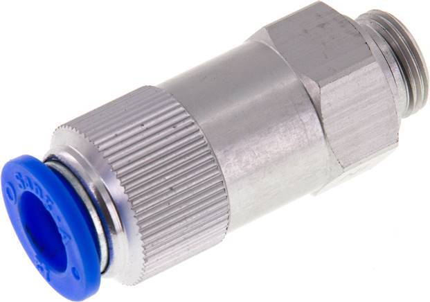 Push-In Check Valve 12mm & G3/8'' Male Aluminum 0.2-10bar (3-145psi) Thread-Hose