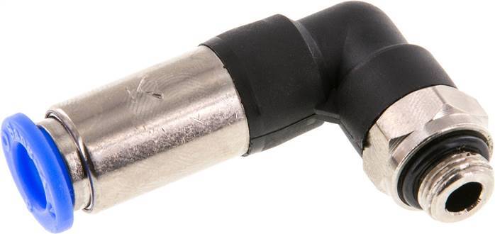 Raccord enfichable 8mm & G1/8'' mâle coude autobloquant laiton/PBT 0-10bar (0-145psi)