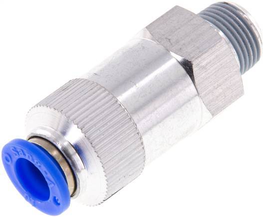 Push-In Check Valve 10mm & R3/8'' Male Aluminum 0.2-10bar (3-145psi) Hose-Thread