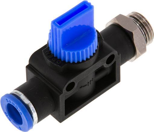 3/2-Way Shut-Off Hand Valve 8 mm - G1/4'' Plastic/Brass Tube-side venting