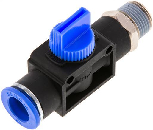 3/2-Way Shut-Off Hand Valve 12 mm - R3/8'' Plastic/Brass Thread-side venting