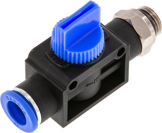 3/2-Way Shut-Off Hand Valve 10 mm - G1/4'' Plastic/Brass Tube-side venting