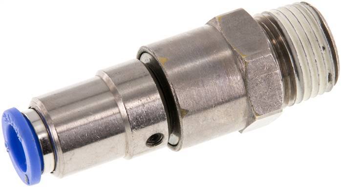 10mm & R1/2'' Quick Swivel Joint Push-In-Male Threads Laiton nickele/PBT NBR rotatif