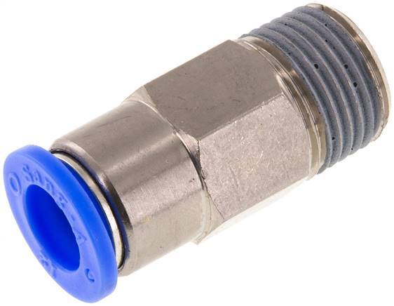 Push-In Fitting 12mm & R1/2'' Male Auto Shut-Off Brass/PBT 0-10bar (0-145psi)