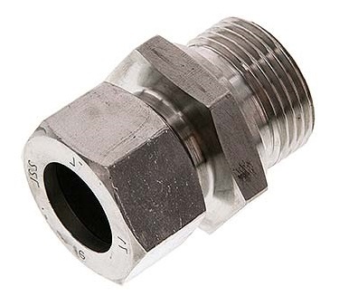 R 1/4'' Macho x 8LL Anillo de corte recto de acero inoxidable 100 Bar DIN 2353