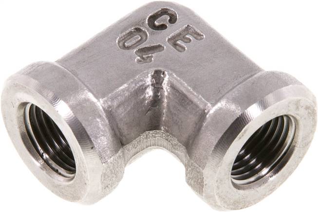 Racor acodado 90deg G1/8'' Hembra Acero inoxidable de alta presión 350bar (4917.5psi) Hidráulico