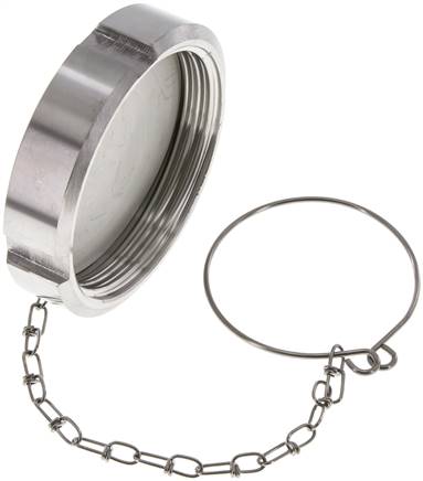 Cap Nut Rd78 X 1/6'' DN 50 Stainless Steel 1.4301 NBR DIN 11851 FDA 21 with Chain