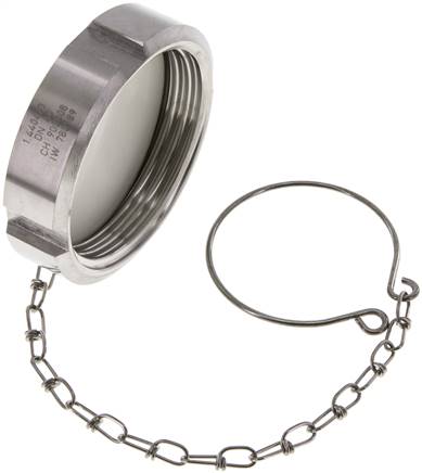 Blindwartel Rd65 X 1/6'' DN 40 RVS 1.4404 NBR DIN 11851 FDA 21 met Ketting