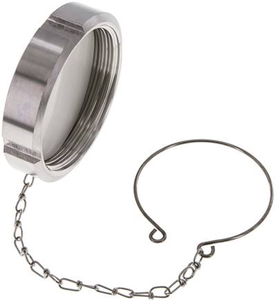 Cap Nut Rd78 X 1/6'' DN 50 Stainless Steel 1.4404 NBR DIN 11851 FDA 21 with Chain